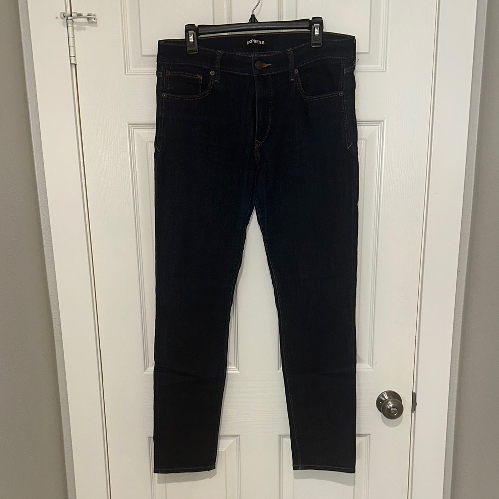 Express Women's Dark Blue Skinny Jeans